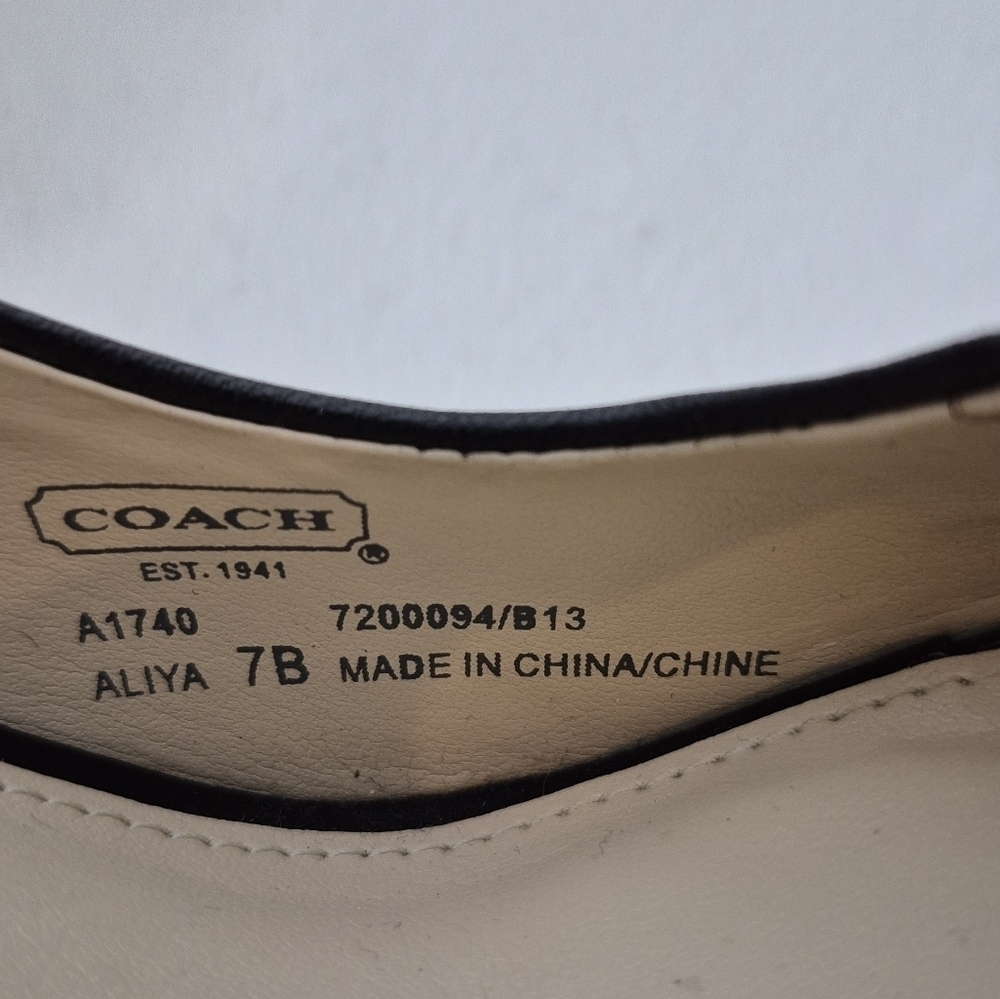 Coach Aliya Black Leather Peep-Toe Platform Stiletto High Heels - Size 7 - Picture 12 of 15